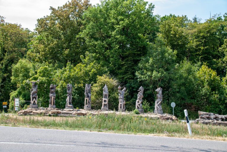 Intrarea de pe sosea in Wildpark Bad Mergentheim